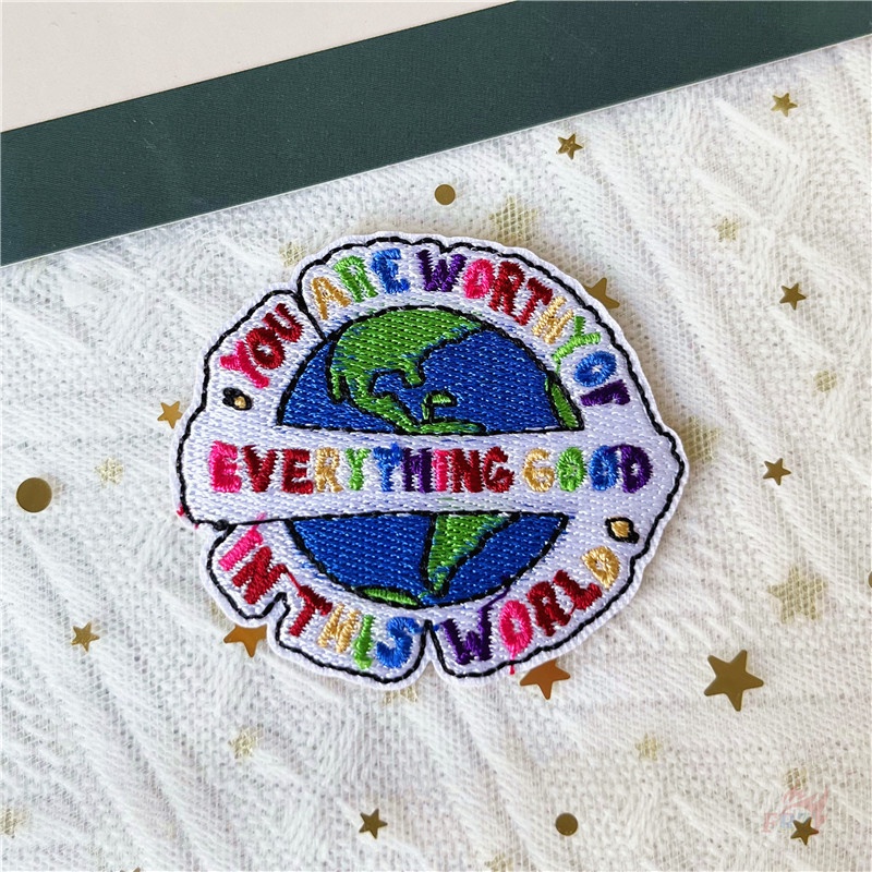☸ Sticker Chữ Tiếng Anh It 'S OK Not To Be OK / You Are Worthy of Everything Dán Trang Trí ☸ 1 Miếng Dán Ủi Quần Áo Hình Chim Hồng Hạc