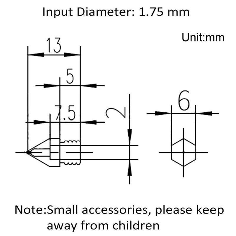 CR Bộ 22 Đầu Phun Mực Máy In 3d Mk8 0.2mm, 0.3mm, 0.4mm, 0.5mm, 0.6mm, 0.8mm, 1.0mm Cho Máy In 3d