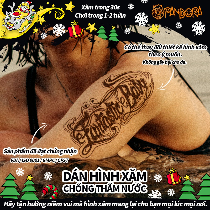 Hình Xăm Dán to Tạm Thời 15 Ngày Không Thấm Nước Thích hợp cho cả nam và nữ XLAA-20 【Pandora Magic TATTOO】