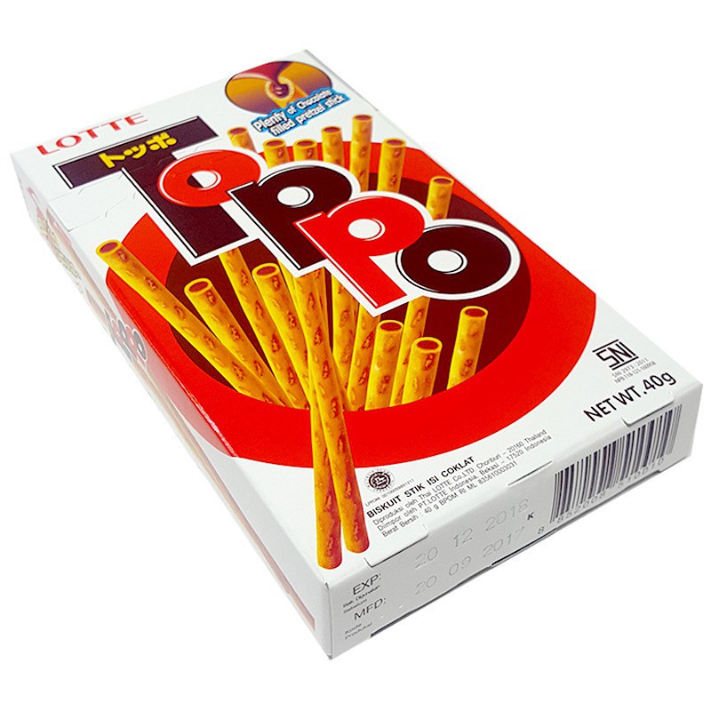 [Chính hãng] Bánh Que Toppo Lotte Nhân Socola Hương Vani Thơm Ngon Khó Cưỡng Hộp 40g