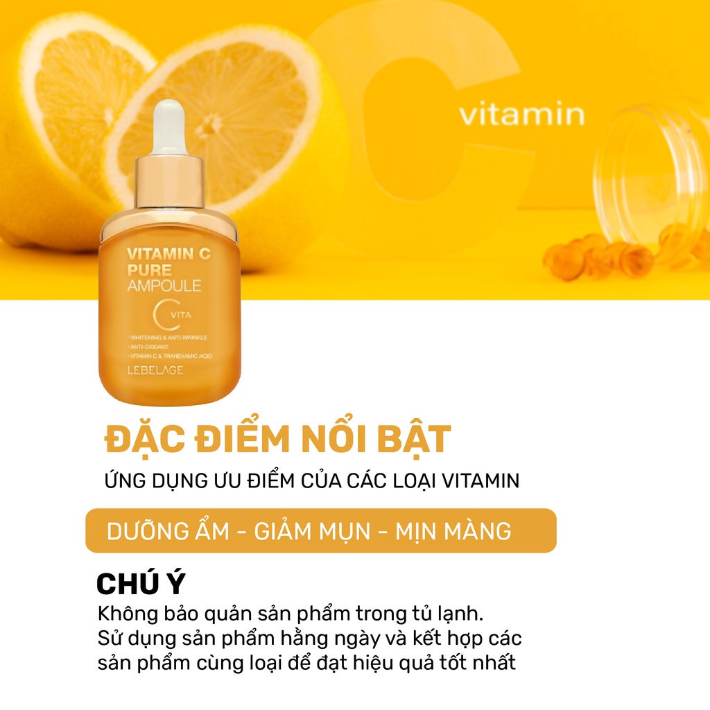 Serum Tinh Chất Dưỡng Giảm Thâm Tàn Nhang Trắng Da Lebelage Vitamin C Pure Ampoule 35ml