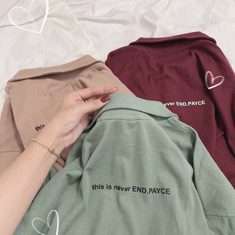 Áo polo oversize tay dài (Ảnh shop tự chụp)