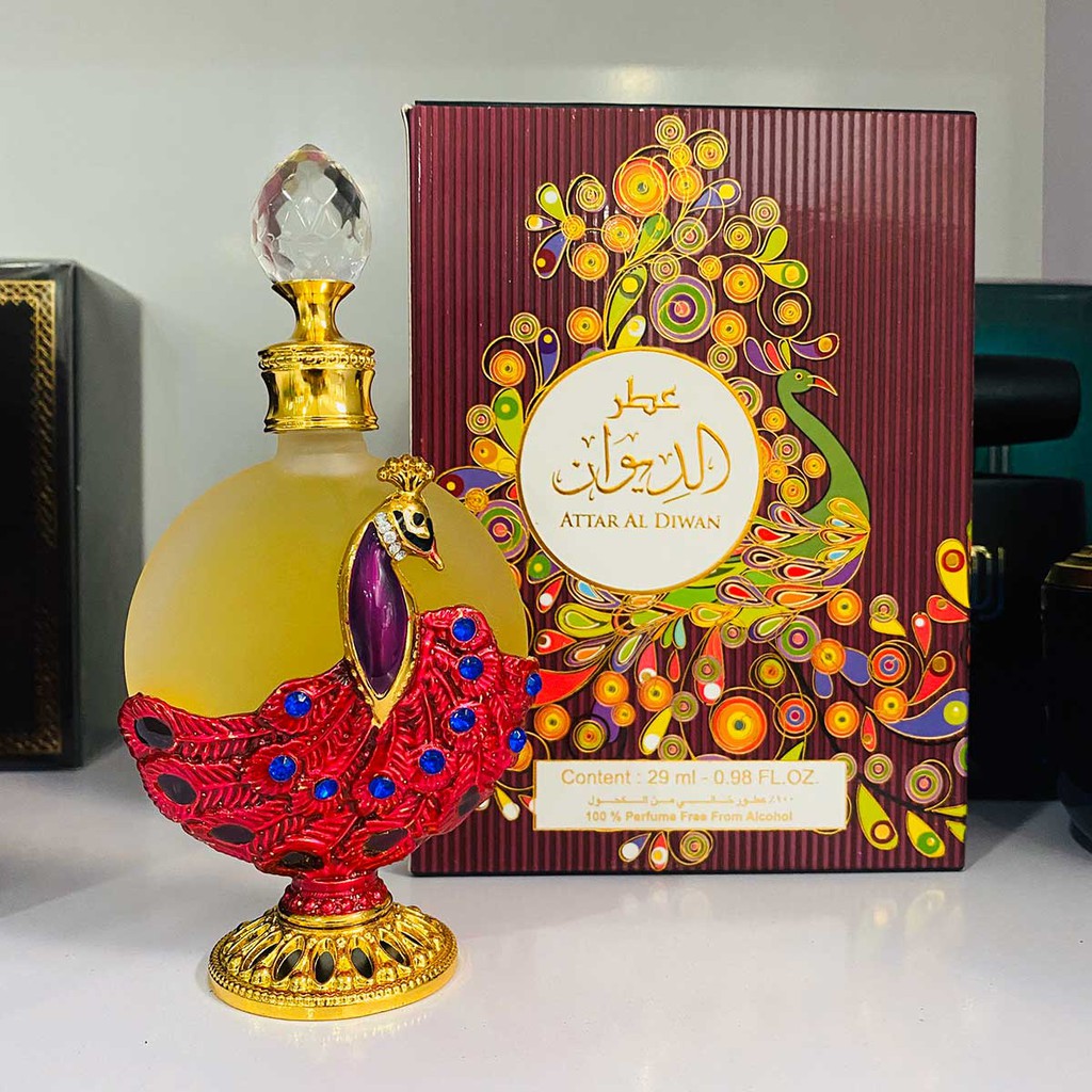 Tinh Dầu Nước Hoa Dubai Queen Phượng Hoàng Đỏ Attar Al Diwan Nội Địa Chính Hãng Cao Cấp Cho Nữ Hình Con Công