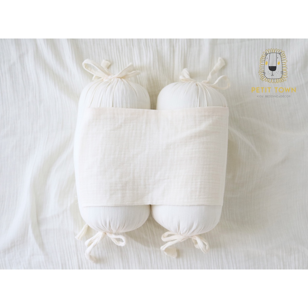 Gối sơ sinh, gối chặn vỏ đỗ, xô muslin, handmade