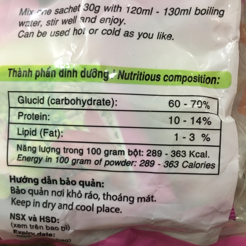 BỘT 5 THỨ ĐẬU HẠT SEN BÍCH CHI KHÔNG ĐƯỜNG 300G