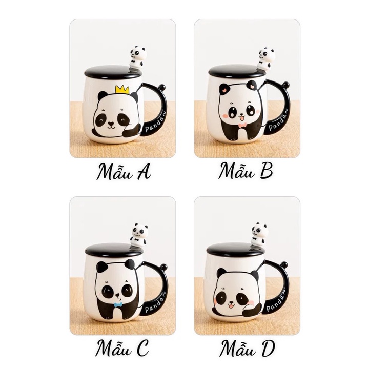 Cốc sứ uống nước phi hành gia, corgi, gấu trúc