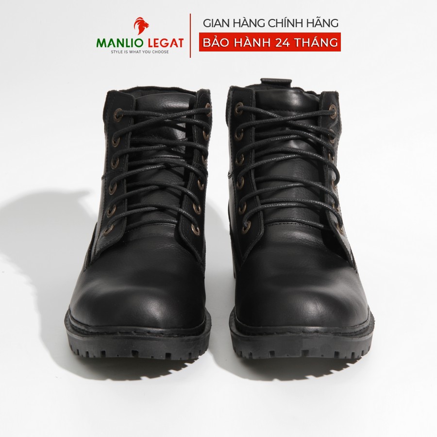 Giày Boots cổ cao nam da thật Manlio Legat màu đen G5261- B