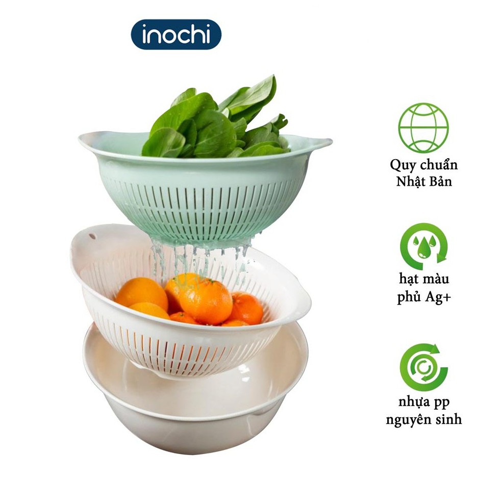 Bộ thau rổ cao cấp Inochi Yoko đường kính miệng 23cm (giao màu ngẫu nhiên)