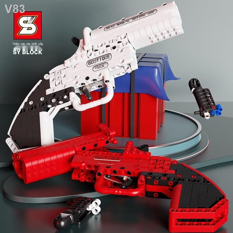 TING Cộng với tương thích LEGO xây dựng khối súng bé trai đồ chơi lắp ráp lục có thể bắn ra món quà ngày tết thiếu nhi t