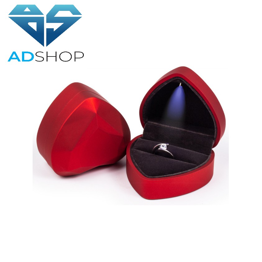 HỘP ĐỰNG NHẪN NỮ TRANG HÌNH TIM,HỘP ĐỰNG NHẪN QUÀ TẶNG,KHUYÊN TAI CÓ ĐÈN LED