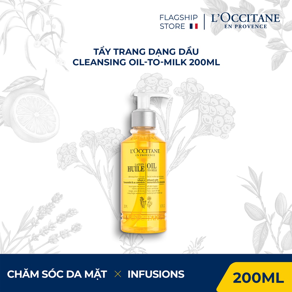 Tẩy trang dạng dầu L'Occitane Cleansing Oil-to-Milk 200ml