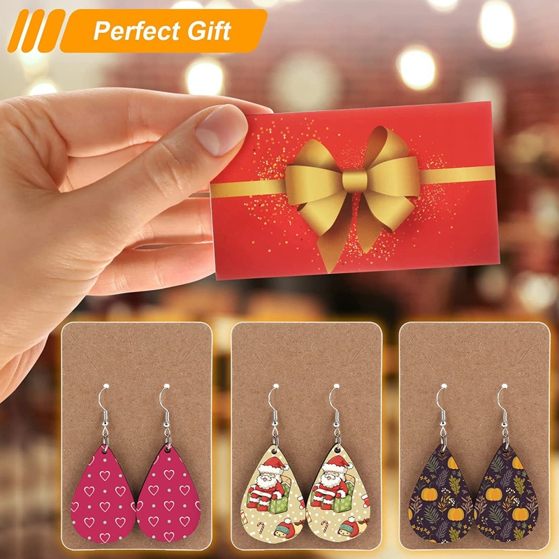 30 Mặt Dây Chuyền Hình Giọt Nước Bằng Gỗ Phong Cách Giáng Sinh