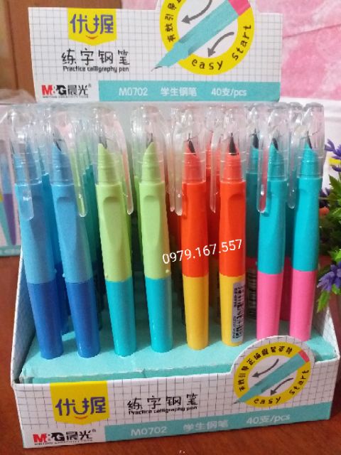 Combo 10 Bút bơm mực ngòi trơn định vị tay
