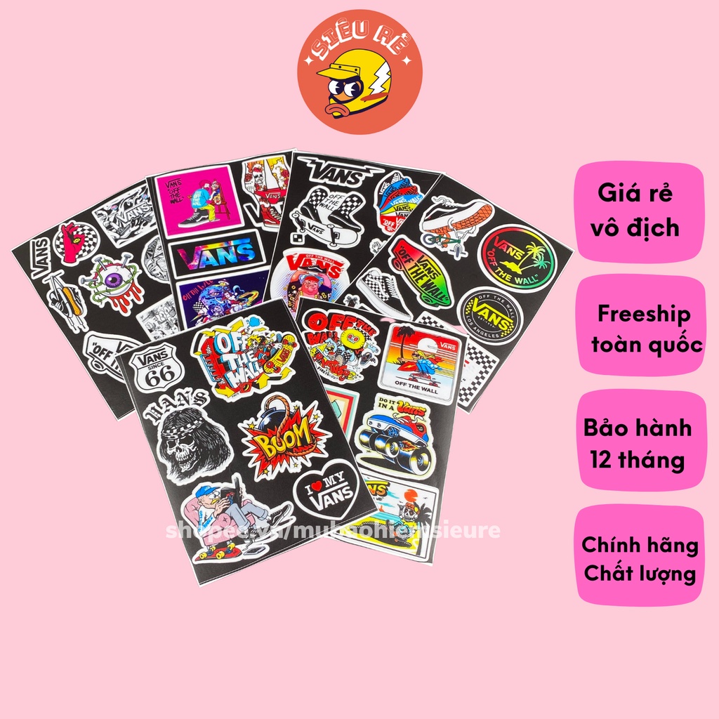 Sticker Sneaker Nhựa PVC, không thấm nước, dán nón bảo hiểm, xe, laptop, điện thoại, Vali, ...Siêu Hot