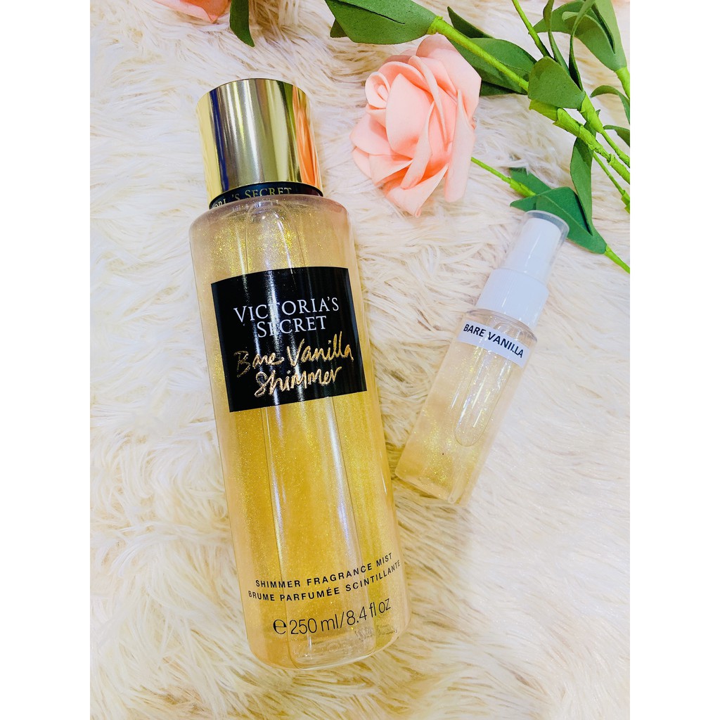 { 33 ml } Xịt toàn thân body mist VICTORIA’S SECRET Bare Vanilla Shimmer