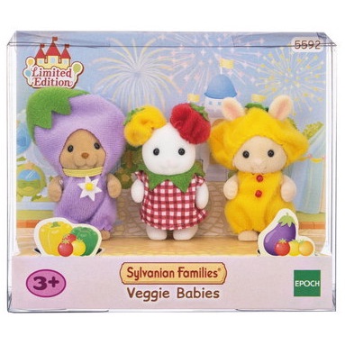 Đồ Chơi Sylvanian Families Bộ 3 Em Bé Siêu Đáng Yêu Trong Trang Phục Vườn Rau Baby Trio Cuties Veggie