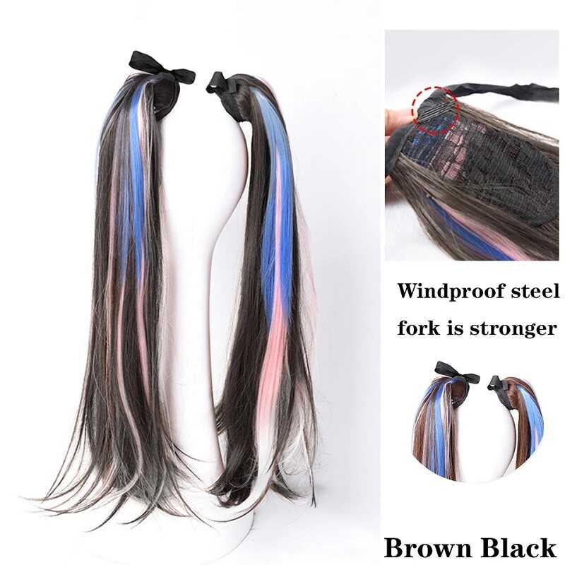 Tóc Giả Đuôi Ngựa Dài 22 Inch Nhiều Màu Thời Trang Cho Nữ