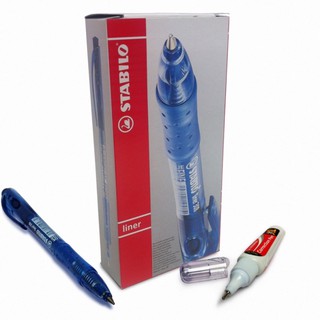 Combo Bút Bi Stabilo Liner 308F (Bộ 10 Bút) + Bút Xóa Correction Pen CPS88
