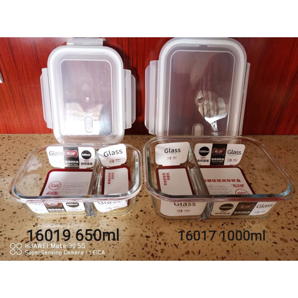 Hộp thủy tinh đựng thực phẩm chia ngăn tiện lợi loại 2 ngăn, 3 ngăn dung tích từ 650ml-1000ml