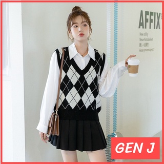 Áo gile len mỏng họa tiết thổ cẩm siêu xinh - Gendi - 06