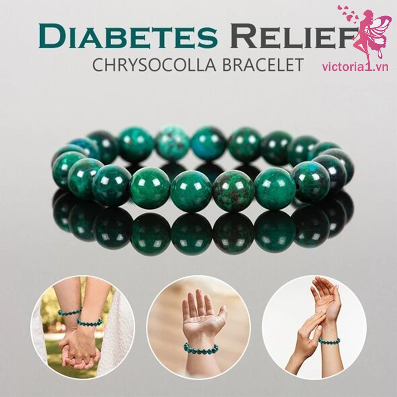 Diabetes Relief Chrysocolla Bracelet 8mm Smooth Polished Round Shape Bracelet Healing Gemstone Beads Birthstone