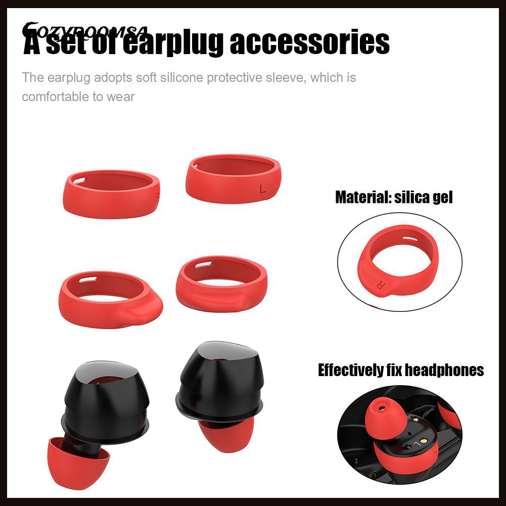 2 Cặp nút bọc + 2 Cặp vòng gắn tai nghe bluetooth không dây bằng silicon bảo vệ cho Samsung Galaxy Buds+ R175 Buds R170