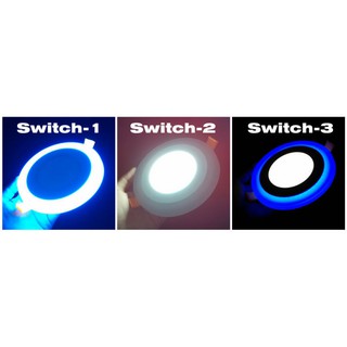 Đèn led âm trần siêu  mỏng viền đổi màu (6W+3 - Φ100)