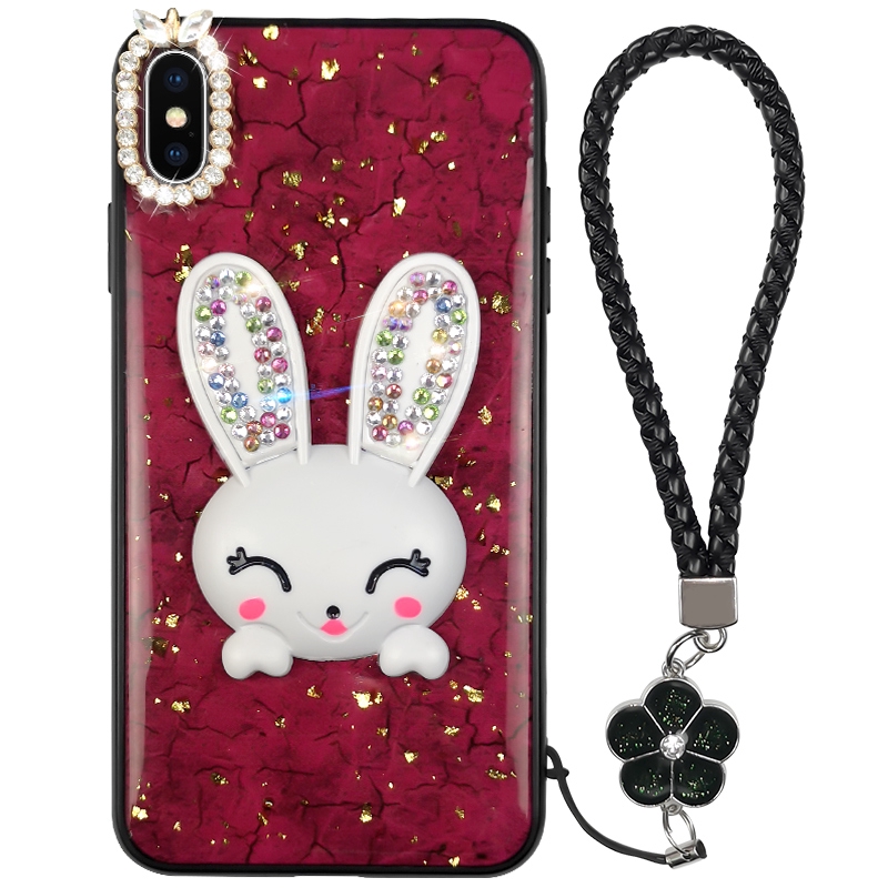 Cute Rabbit Gold Foil Phone Case Vivo V15 Pro Y17 Y91 Y91i Y95 Y93s Y81 Y81i Y71 V9 V7 Plus V5 V5s Y67 Y55