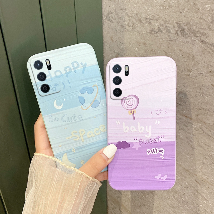 ốp lưng OPPO A16 Ốp Điện Thoại Silicone Mềm Chống Sốc Họa Tiết Tranh Sơn Dầu Cho oppo a16