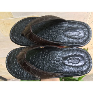 Dép Da Cá Sấu  Size 42 & 43 Màu Nâu Đất