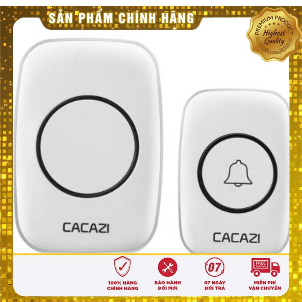 Chuông cửa không dây CACAZI M1 chống nước khoảng cách sử dụng trong 300M, bảo hành 6 tháng lỗi đổi mới