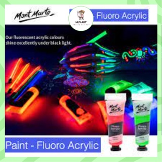 Màu lẻ acrylic dạ quang phát sáng Mont Marte Fluoro Acrylic Paint Màu acylic Mont Marte FLUORO PREMIUM - 50ml