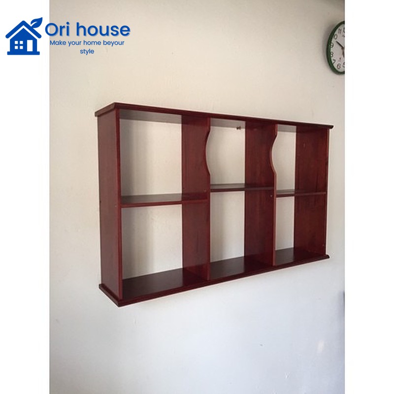 Kệ sách treo tường ngang 120cm - Gỗ cao su - Giá sách treo tường - Nội thất Ori