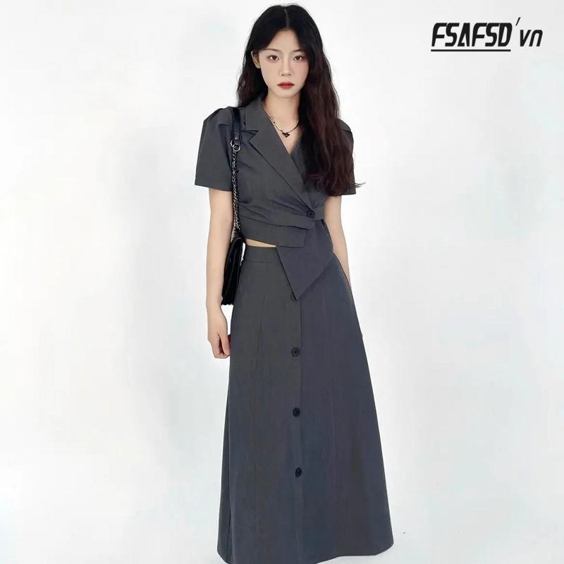 Set Áo Thun Và Chân Váy Chữ a Thời Trang Hè Trẻ Trung Cho Nữ