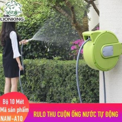 Bộ Dây Xịt Rulo Cuộn Dây Nước Vòi Tưới Cây Tự Động 10 mét Lionking NAW-A10 Ru lo thu quấn ống nước tự động