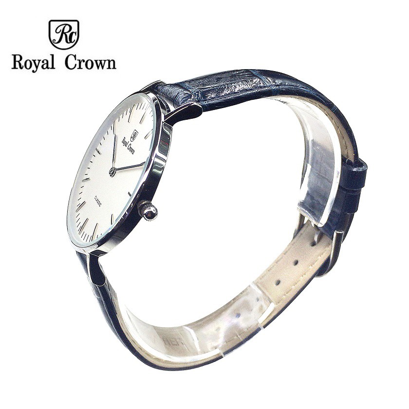 Đồng hồ Nam Chính Hãng Royal Crown 7601 Dây Da Xanh