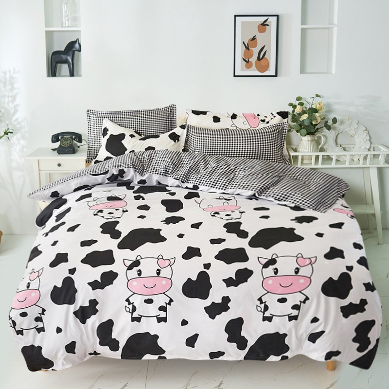 Bộ Chăn Ga Giường Accasa  03-05 Món Cotton Poly Lifestyle Milky Cow Bò Sữa 550 Sợi Chống Phai Nhăn Xù Lông Malaysia