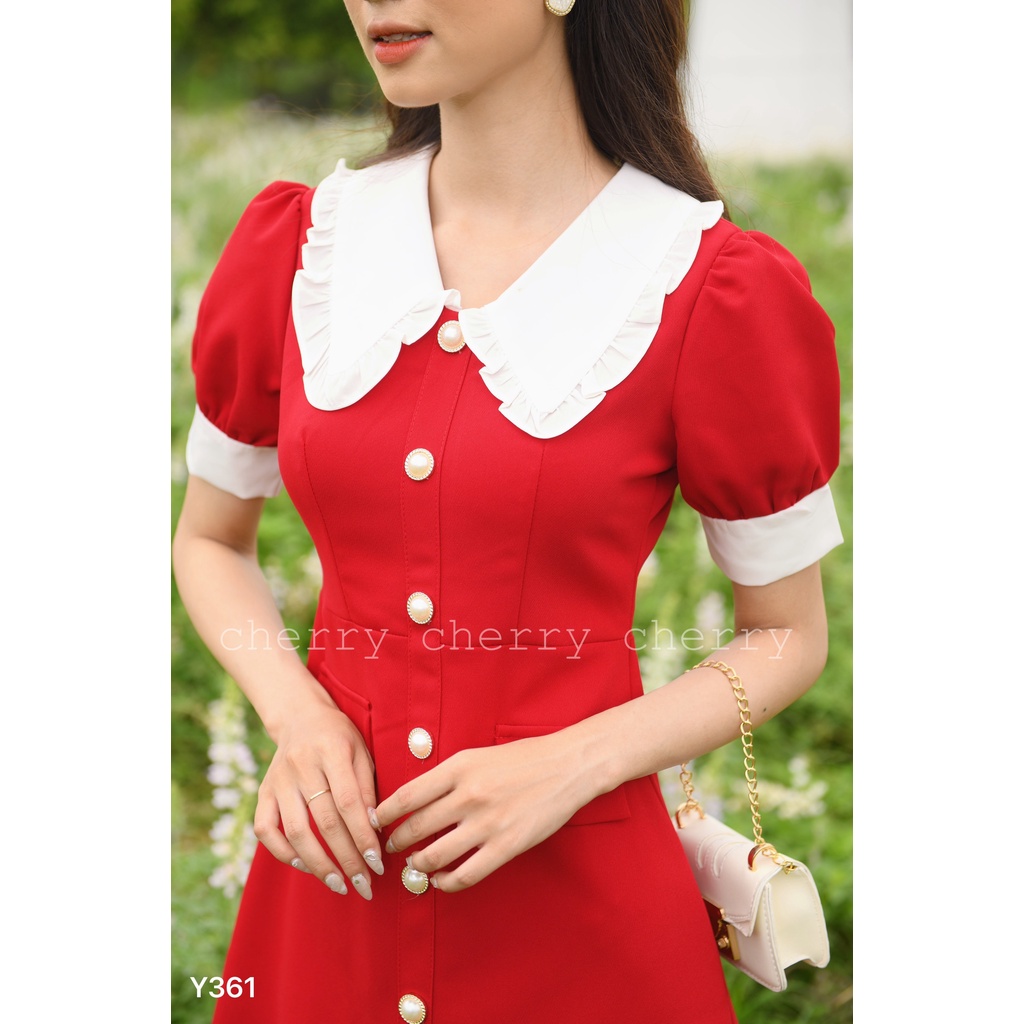 Váy tiểu thư viền cổ Y361