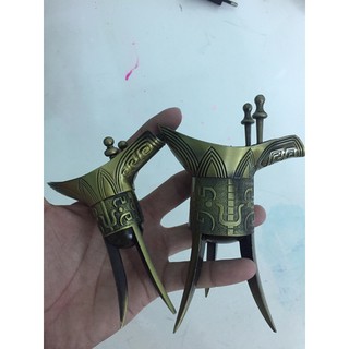 Ly rượu thời tần băng kẽm mạ đồng, có size 10cm và 13cm