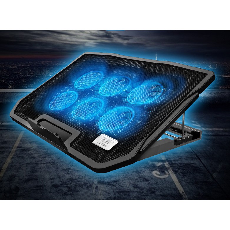 Đế Tản Nhiệt Nuoxi H9 Cho Laptop, Macbook Với 2 Cổng USB 6 Cánh Quạt Tản Nhiệt Êm Ái Sale 2021