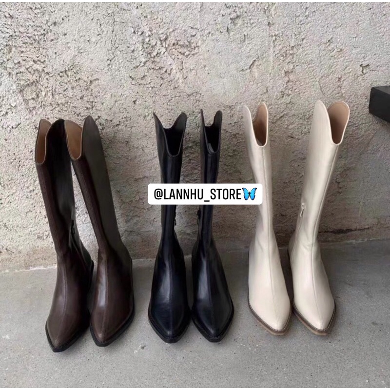 B061 -(SẴN CÁC SIZE CÓ THỂ ĐẶT HÀNG)Boot cao bồi 38cm-đế 4,5cm- khoá mắt cá chân-siêu trendy(ảnh+video shop quay chụp)