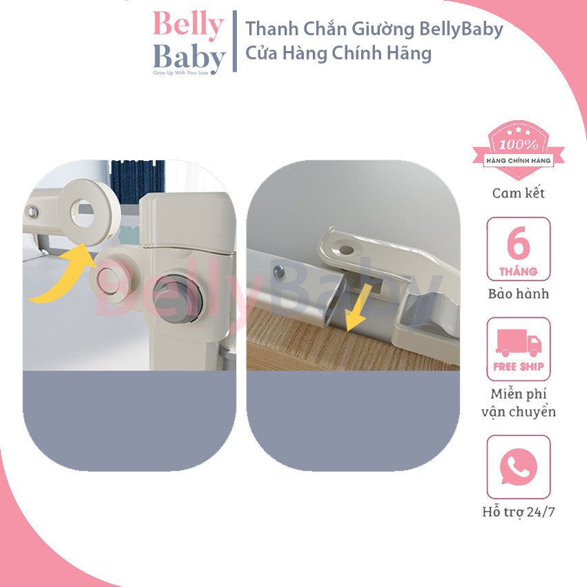 Thanh Chắn Giường BellyBaby - Mẫu Mới Nhất 2021 ( 1 Bộ 1 Thanh ) - An Toàn - Tiện Lợi - Chắc Chắn - Bellybaby