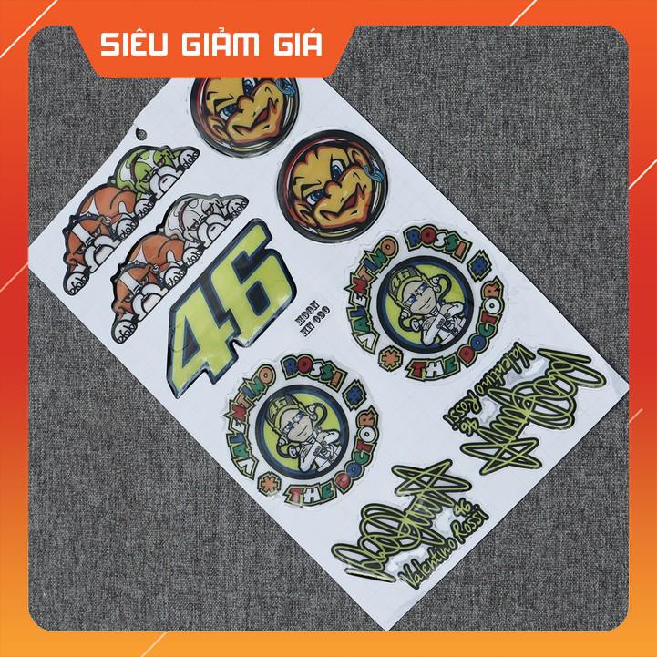 [SALE SỐC] [BIKER ƠI ] BỘ TEM DÁN XE MÁY NHIỀU LOGO 46 CHỮ KÝ VALENTINO ROSSI .... TRANG TRÍ XE (SIÊU RẺ)