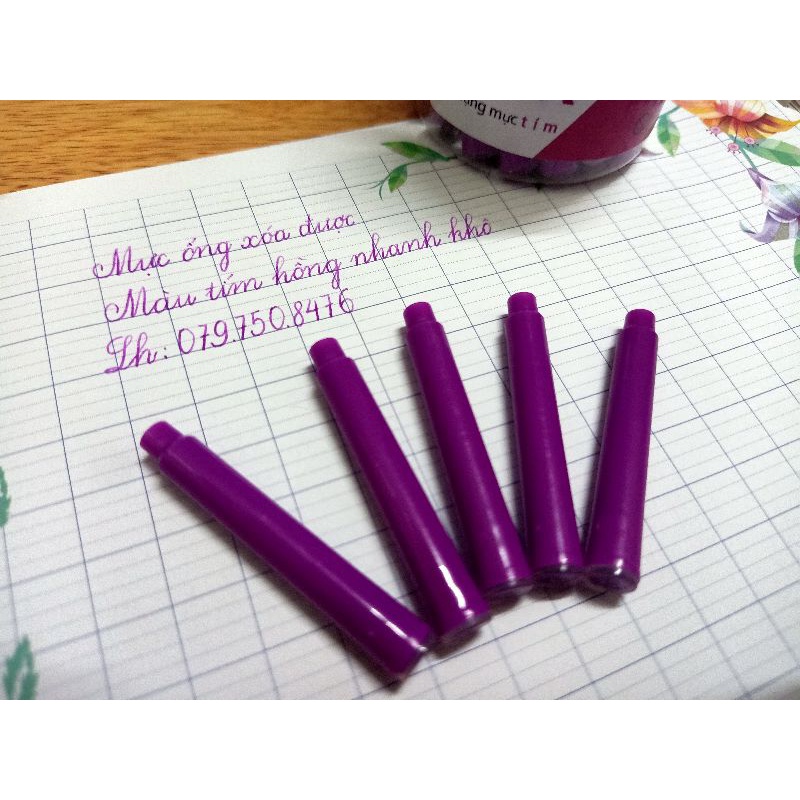 Mực ống màu tím hồng xoá được