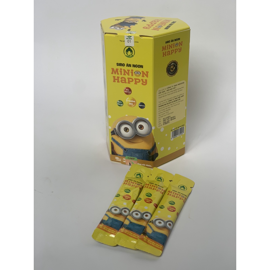 Siro ăn ngon Minion Happy Dr.Maya hỗ trợ cho bé ăn ngon, ngủ ngon, tăng đề kháng-Combo 2 hộp