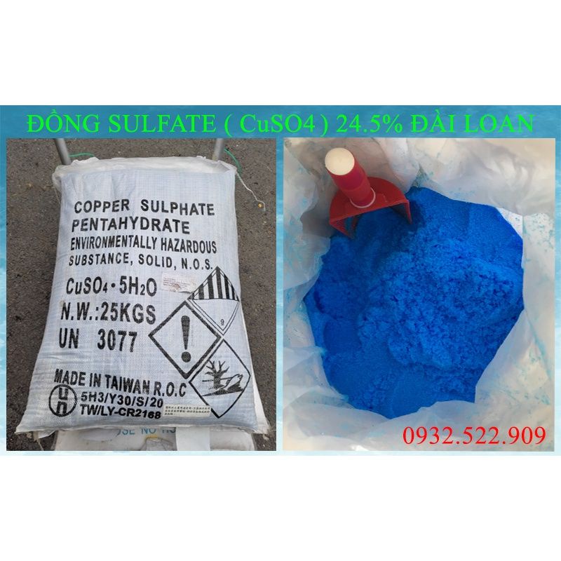 200gram - Đồng Sunfat ( nhập khẩu Đài Loan ) cắt rong rêu tảo , diệt nấm cá #CuSO4