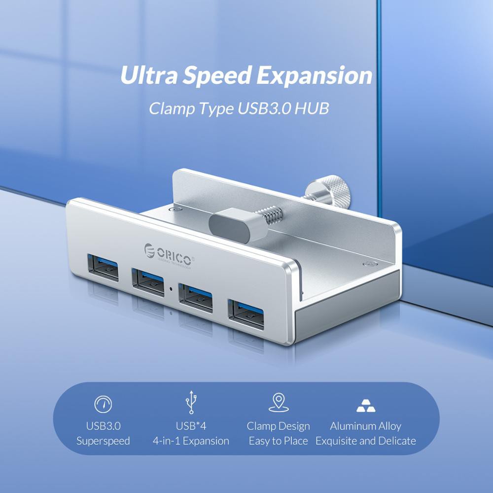 Orico HUB Chia 4 Cổng USB 3.0 5Gbps Cho Máy Tính Bàn / Laptop 10-32mm Kèm Cáp 150cm