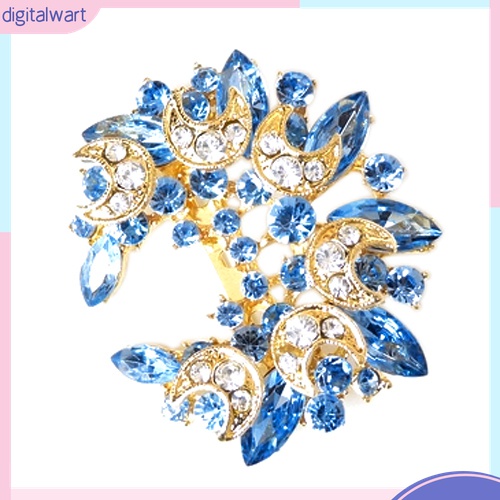 Ghim Cài Áo Hình Hoa / Trăng / Lưỡi Liềm Đính Đá Phong Cách Vintage Thời Trang Cho Nữ