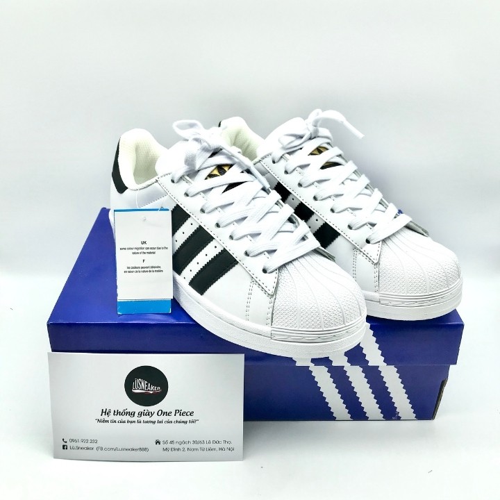 Giày superstar mũi sò 💞CHUẨN 1:1💞 Giày thể thao nữ trắng kẻ đen/ Sneaker nam nữ full