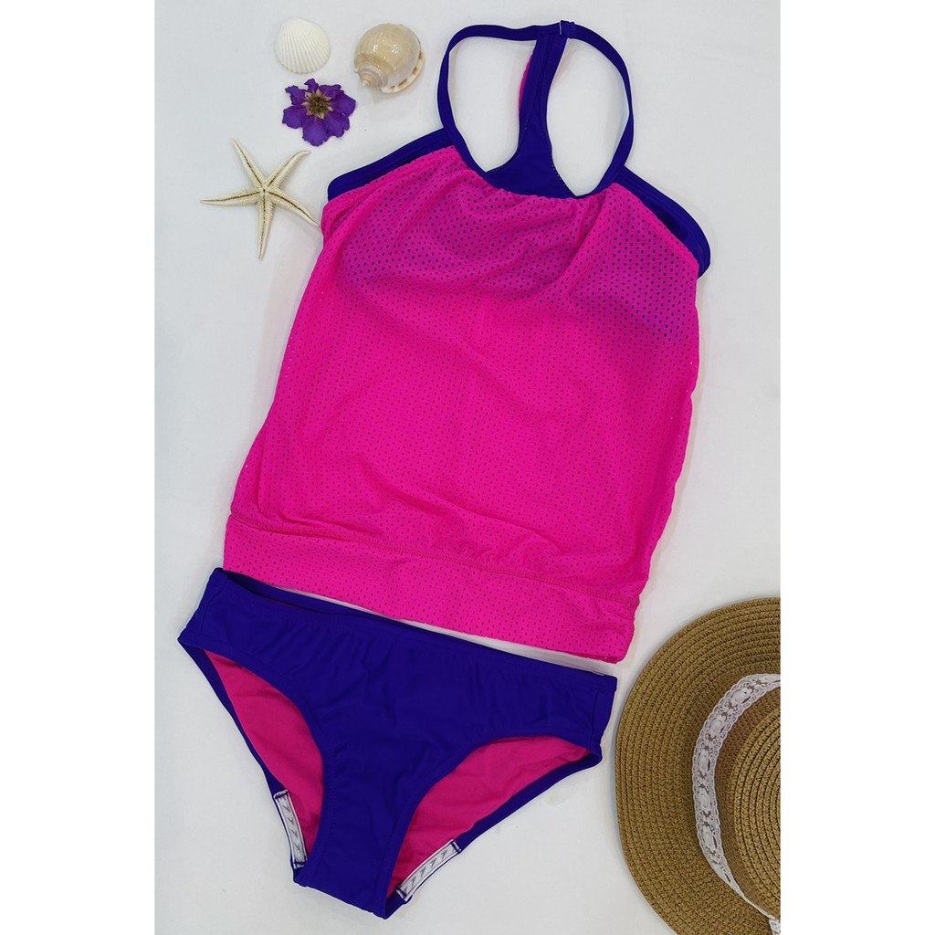 BỘ ĐỒ BƠI BÉ GÁI 8-10 TUỔI (140CM) BIKINI VẢI THUN LẠNH CO GIÃN 4 CHIỀU, CHẤT LIỆU CHỐNG NẮNG SPF50+, NGĂN TIA UV